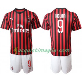 Divisa di Calcio AC Milan HIGUAIN 9 Bambino Prima 2019/2020